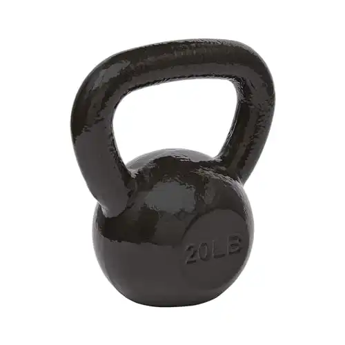 Amazon Basics Cast Iron Kettlebell, 20 Pounds, Black