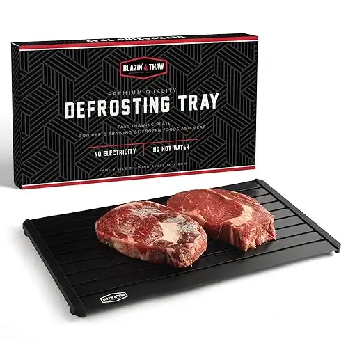 Defrosting Tray for Frozen Meat | 16" Family-Size | Aluminium Plate for Thawing Frozen Food | Natural Thawing Process | No Microwaves, No Cold/Warm Water Required |